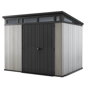 Keter Artisan 9×7 Foot Large Outdoor Shed with Floor with Modern Design for Patio Furniture
